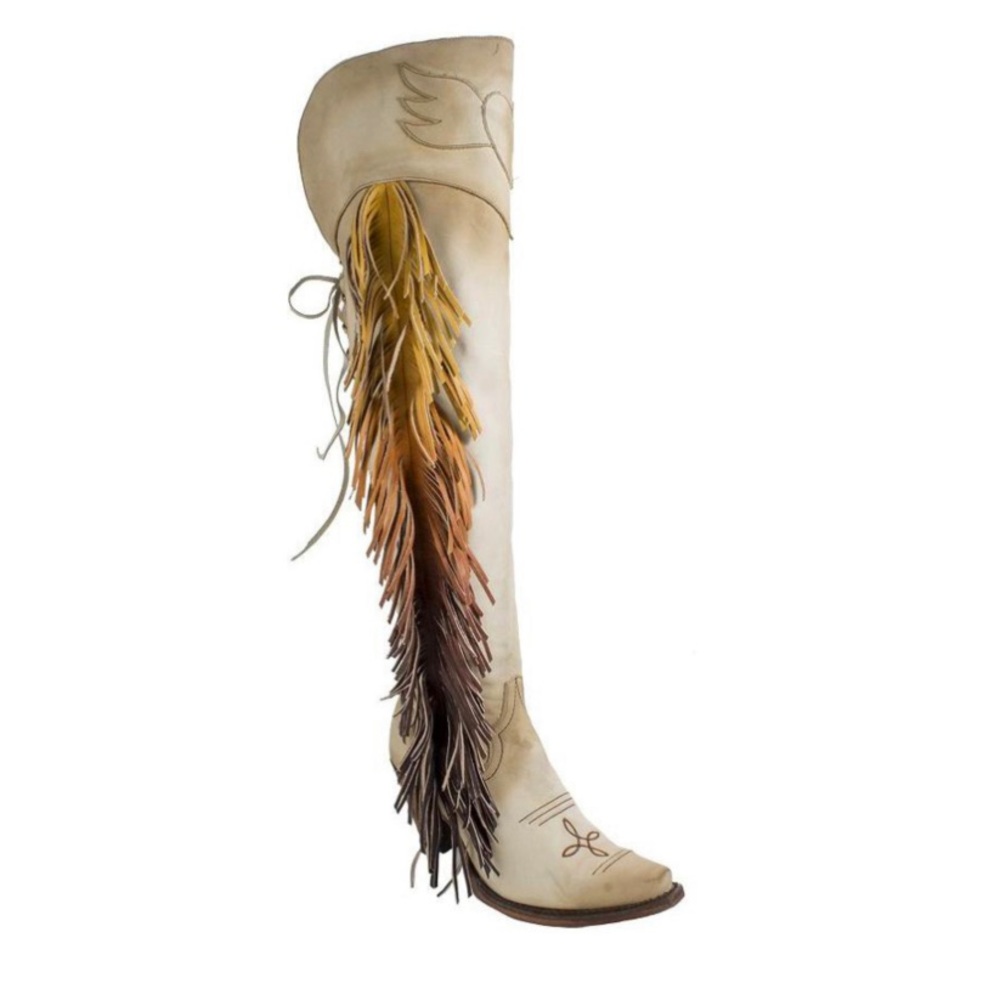 Over The Knee Junk Gypsy Fringe Boots
